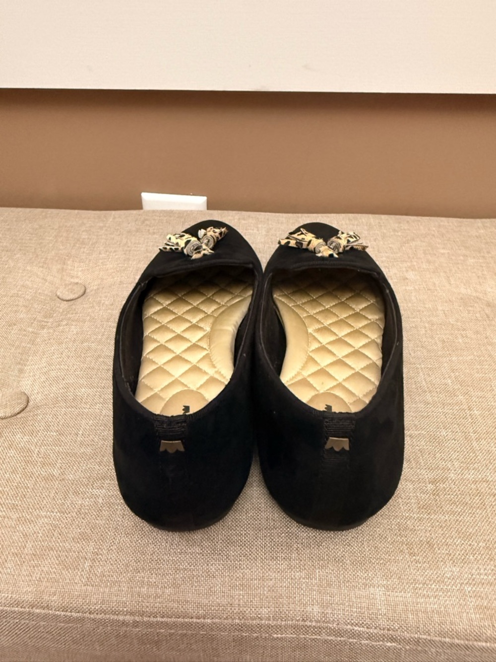 Birdies Black Suede Loafers with Leopard Tassels - Picture 2 of 4